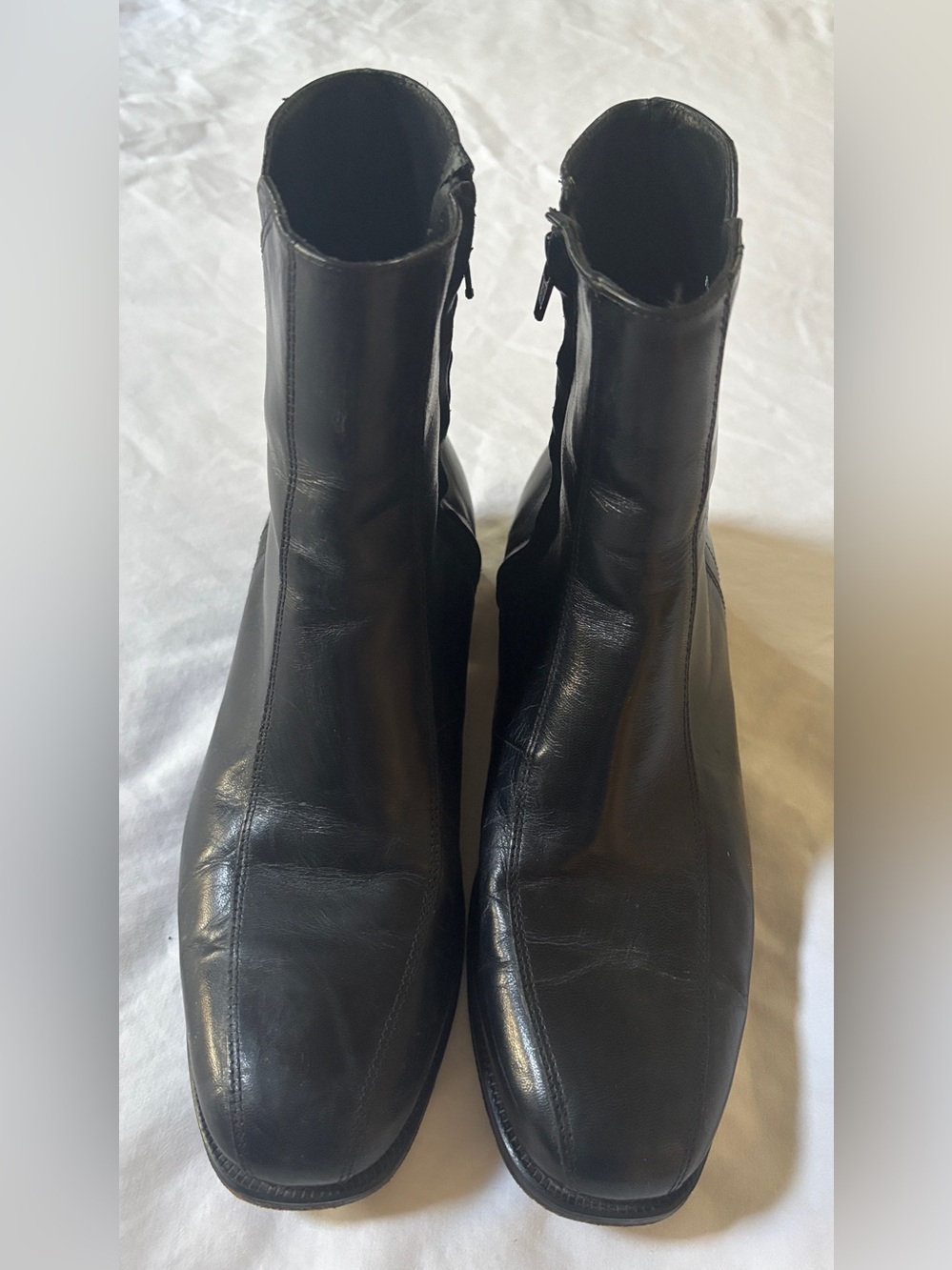 Florsheim Men’s 8.5 D Black Leather Ankle Dress Boots Side Zip 11087-01